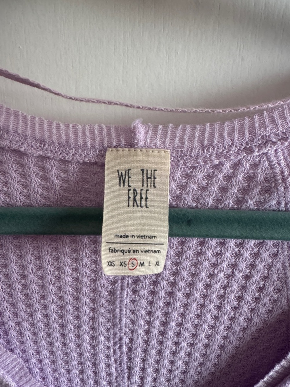 We The Free Lavender Waffle-Knit Long Sleeve Top - Picture 2 of 3